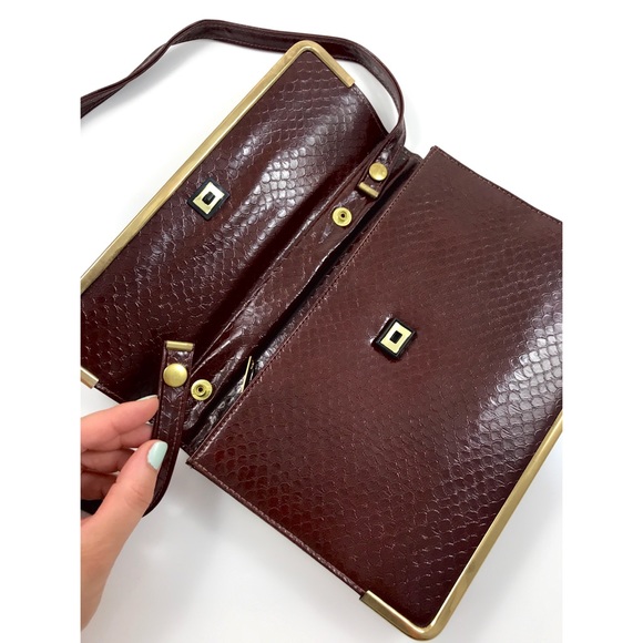 ❌SOLD❌ 1950s faux snakeskin purse / clutch - Picture 5 of 8